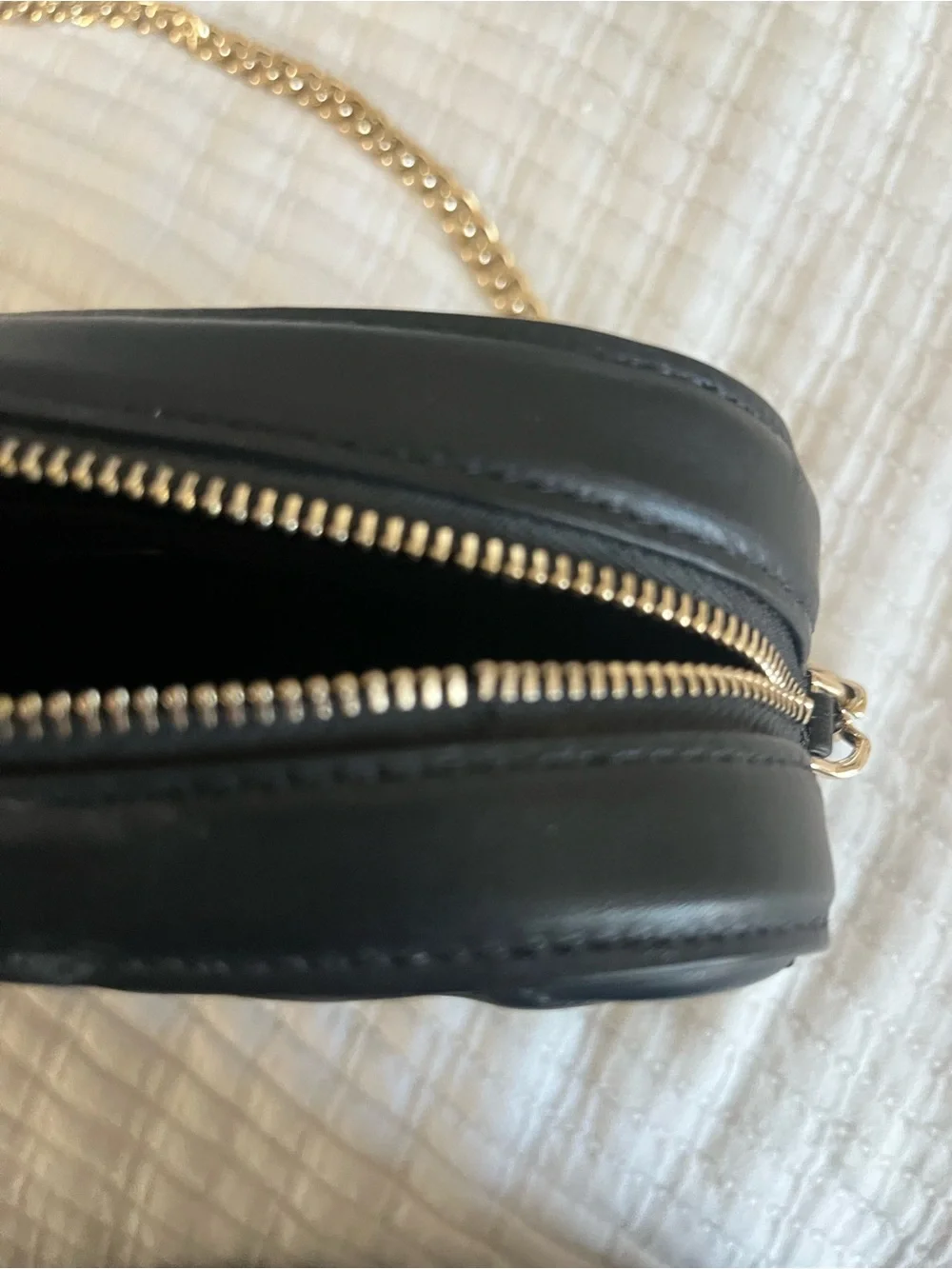 kate spade Quilted Black Crossbody with Gold Chain Strap